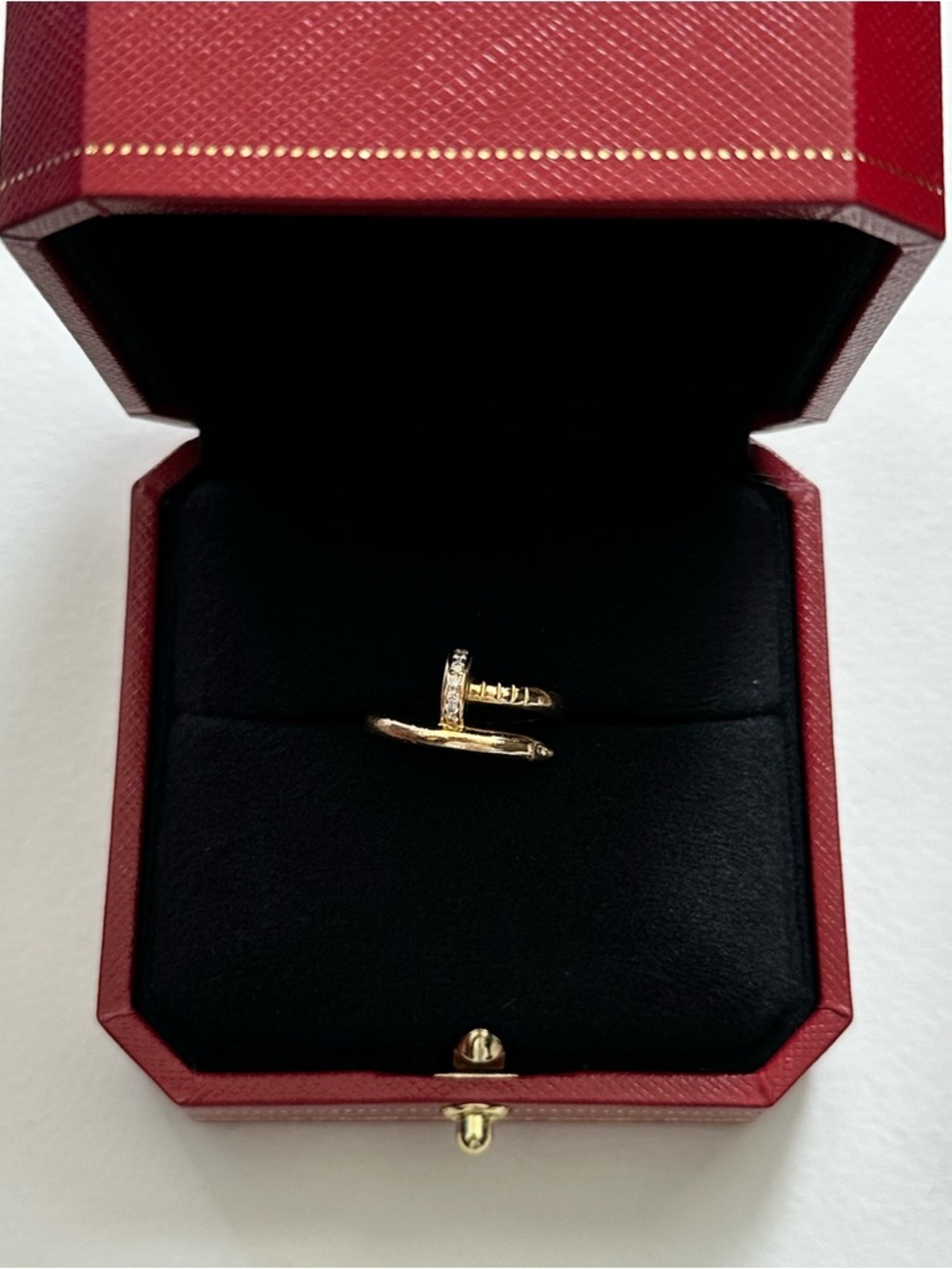 Cartier Juste Un Clou Ring Classic Model 18K Yellow Gold Pave Diamonds 46 / 3.75